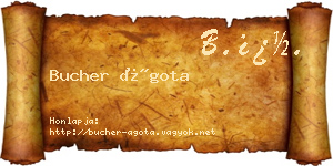 Bucher Ágota névjegykártya