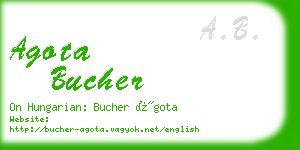 agota bucher business card